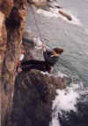 Irene Doyle rappelling at Acadia.JPG (17113 bytes)